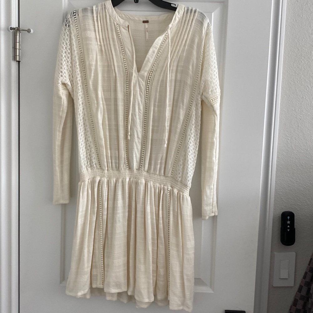 Free People drop waist long sleeve dress, Size S